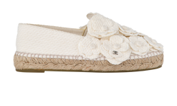 Chanel Camellia Espadrilles, Canvas, White, UK4, DB, 3*