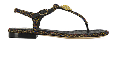 Chanel Quilted Thong Sandals, front view