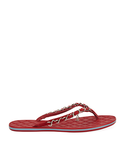 Chanel Chain Thong Sandals, front view