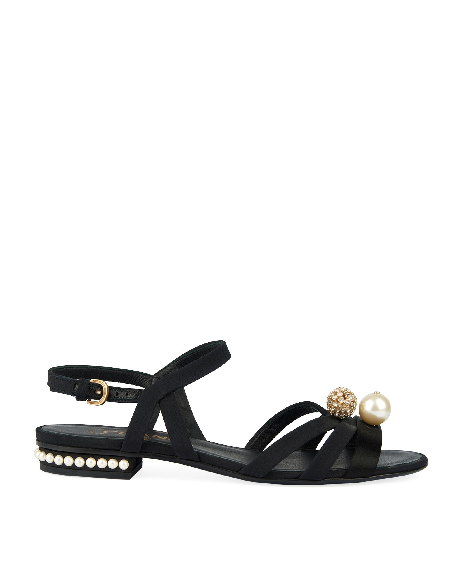 Chanel Pearl Embellished Sandals, Flats - Designer Exchange