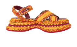 Chloe Meril Sandals, Leather/Fabric, Orange/Burgundy, UK8, DB/B, 3*