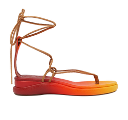 Chloé Wave Ombre Sandals, Lizard Embossed, Orange, UK3, 3*