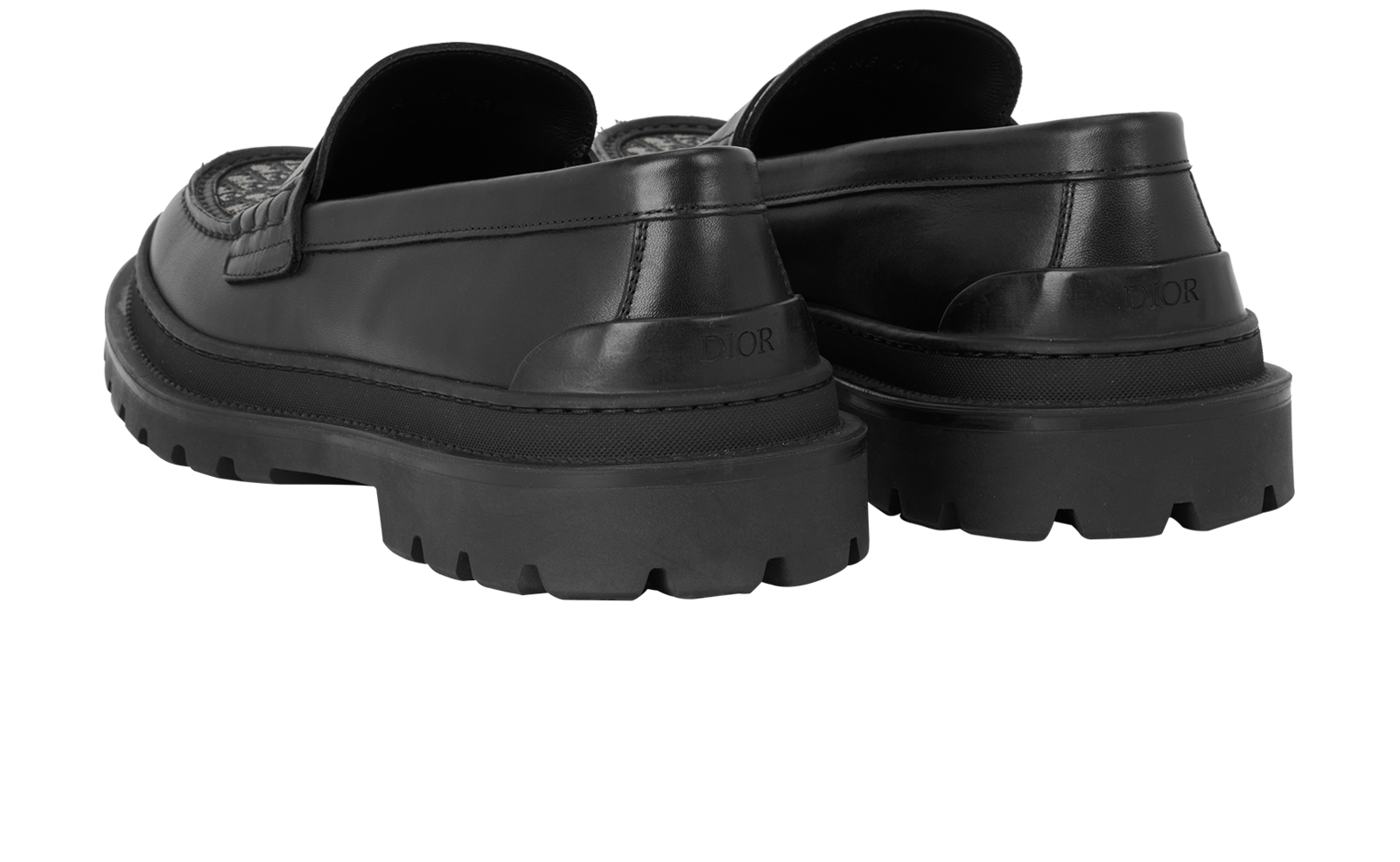 Christian Dior Explorer Oblique Loafers, &pound;420, Shoes, Beige/Black, Leather, Back view