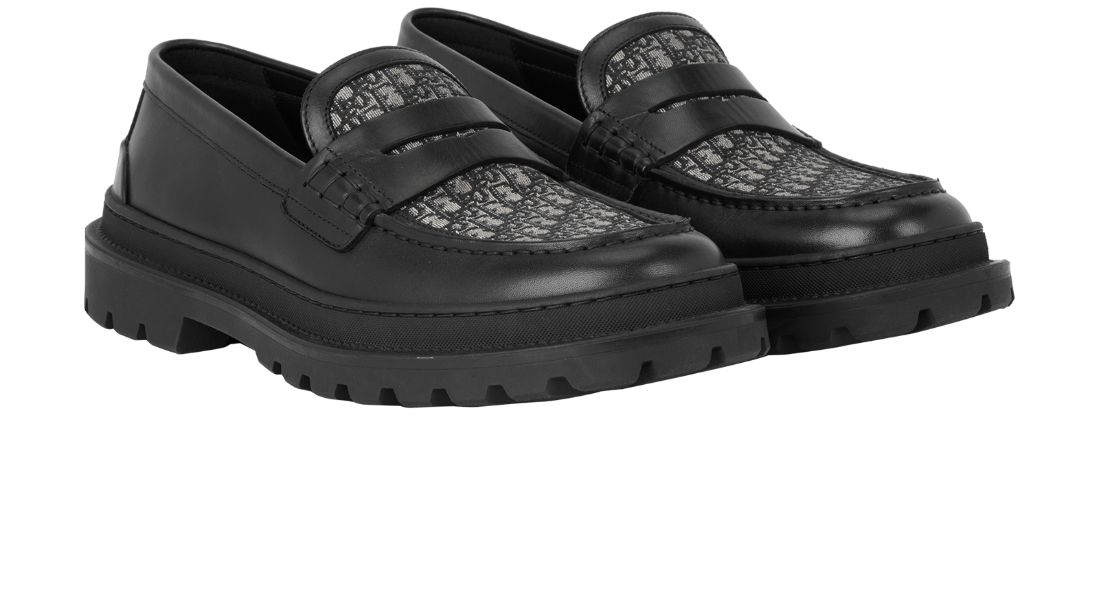 Christian Dior Explorer Oblique Loafers, &pound;420, Shoes, Beige/Black, Leather, Side view