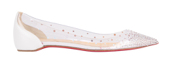 Christian Louboutin Degrastrass Flats, PVC/Leather, White, UK5, DB, 2*