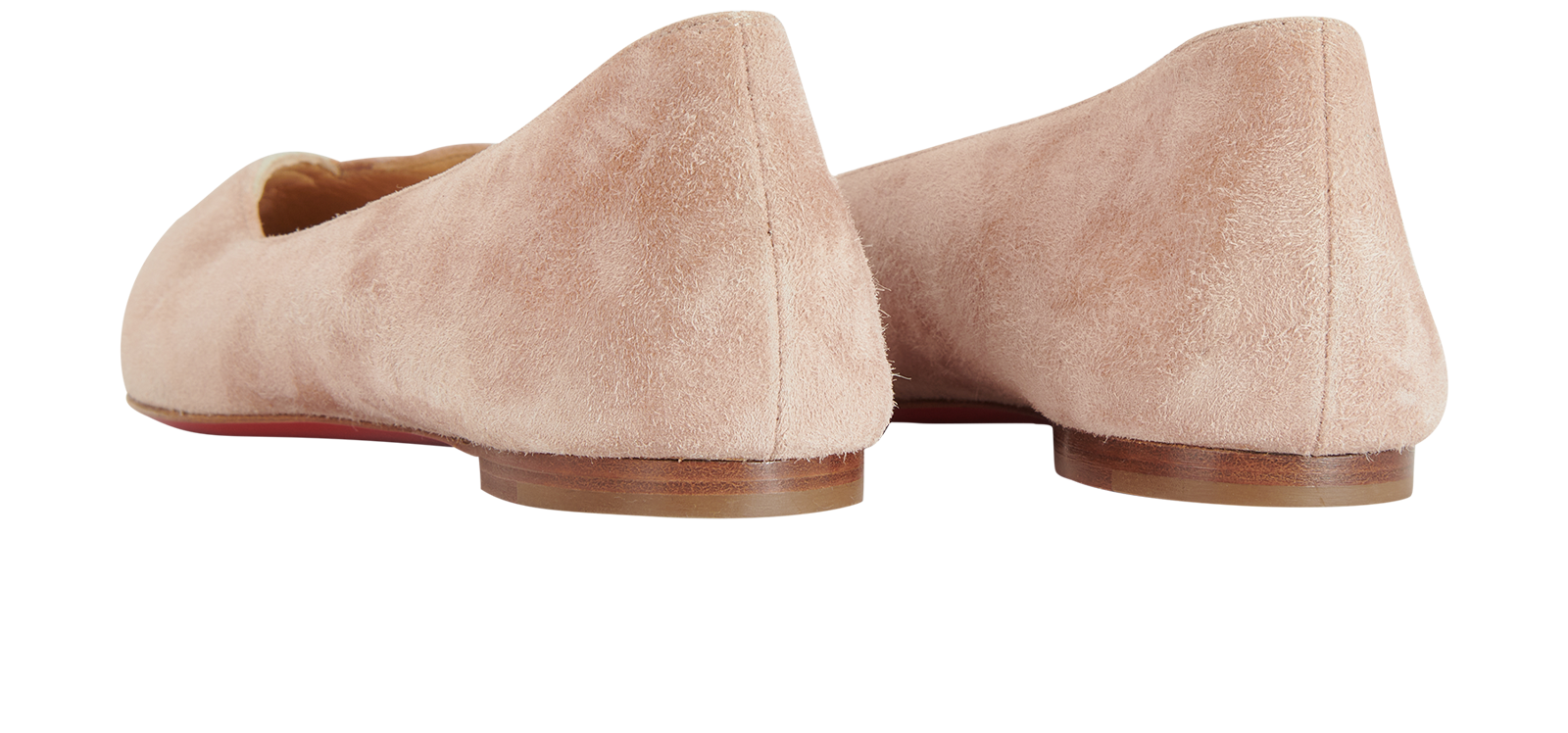Christian Louboutin Crystals Logo Flats, &pound;295, Shoes, Pink, Suede, Back view
