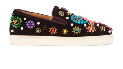 Christian Louboutin Embellished Boat Flats, front view