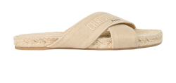 Christian Dior Granville Criss Cross Sandals,Canvas,Beige, UK 5.5, DB, 3*