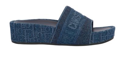 Christian Dior Platform Denim Sandals, front view
