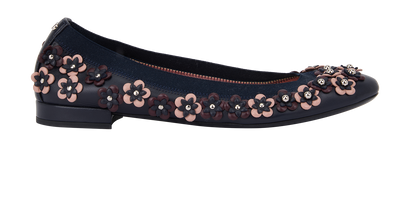 Christian Dior Floral Embellished Flats, front view