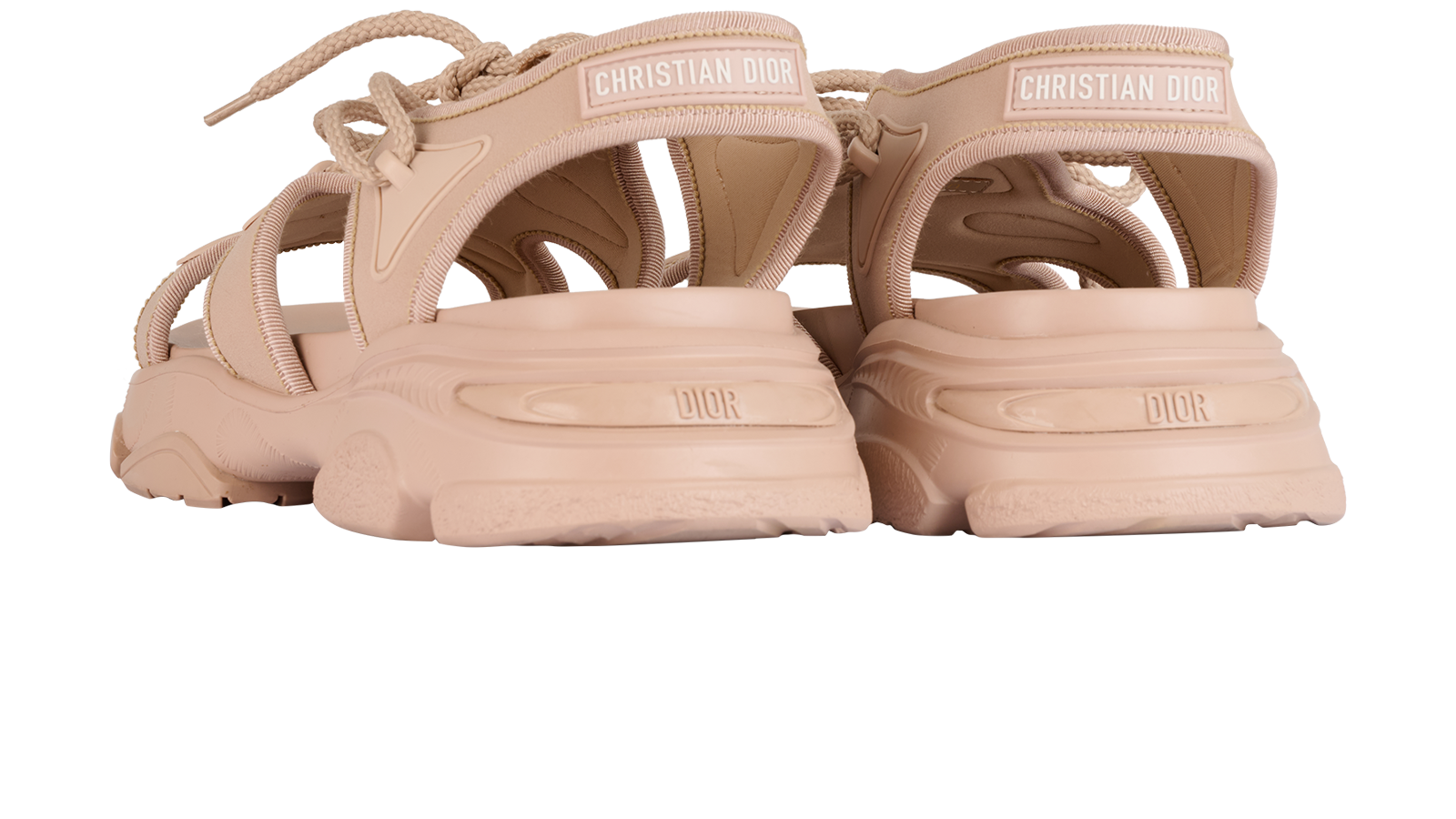 Christian Dior Lace-Up Sandals, &pound;220, Shoes, Pink, Leather, Back view