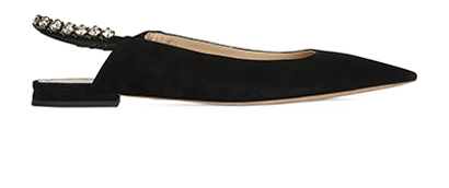 Christian Dior Slingback Suede Flats, front view