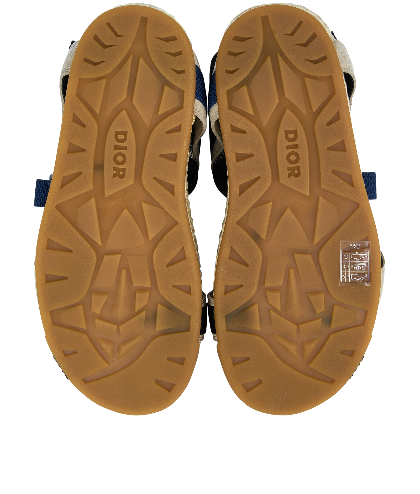 Christian Dior Atlas Sandals, &pound;450, Shoes, Beige/Blue, Fabric/Raffia/Suede, Top view