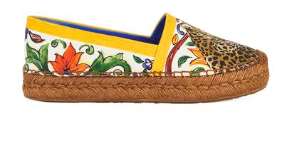 Dolce and Gabbana Leopard/Floral Espadrilles, front view