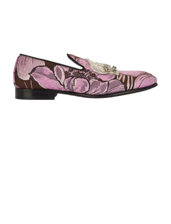 Dolce and Gabbana Brocade Loafers, Satin/Leather, Purple, UK 4, 3*