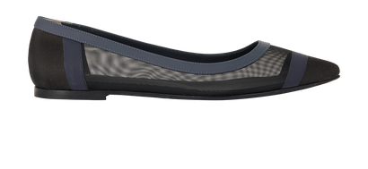 Fendi Point Ballet Flats, &pound;250, Shoes, Navy, Mesh, Front view