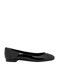 Fendi Black Patent Ballet Flats, Leather, Black, UK 2
