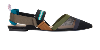 Fendi Colibri Flats, &pound;250, Shoes, Black, Fabric, Front view