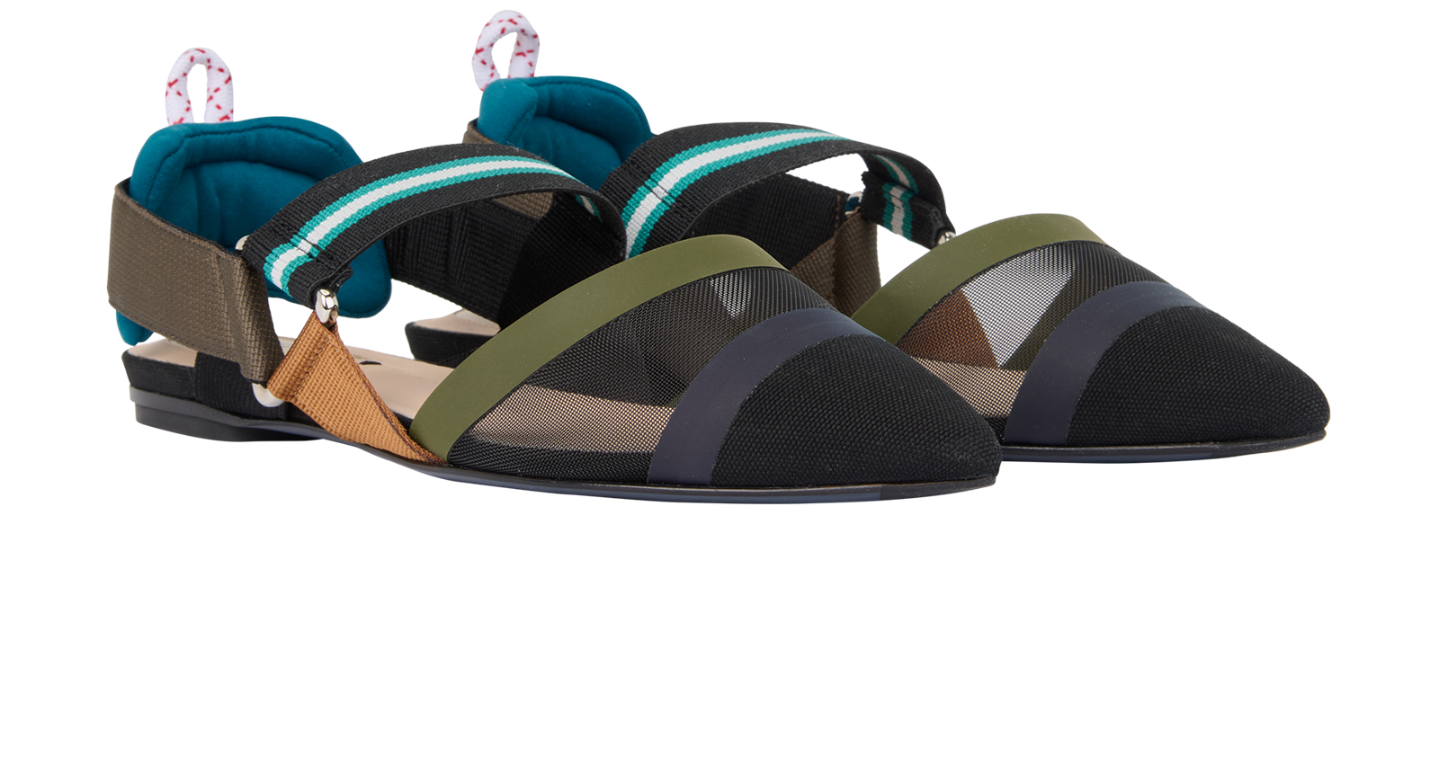 Fendi Colibri Flats, &pound;250, Shoes, Black, Fabric, Side view