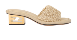 Fendi Baguette Sandals, Rafia, Beige, UK3, DB/B, 3*