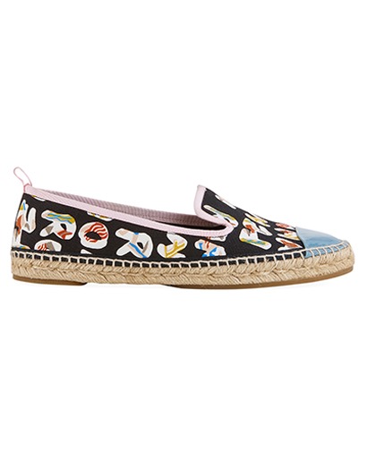Fendi Logo Espadrilles, £160, Shoes, Black/Blue/White, Fabric, Front view