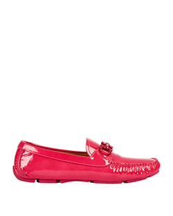 Salvatore Ferragamo Parigi Patent Driving Shoes, Leather, Pink, B, UK 6.5
