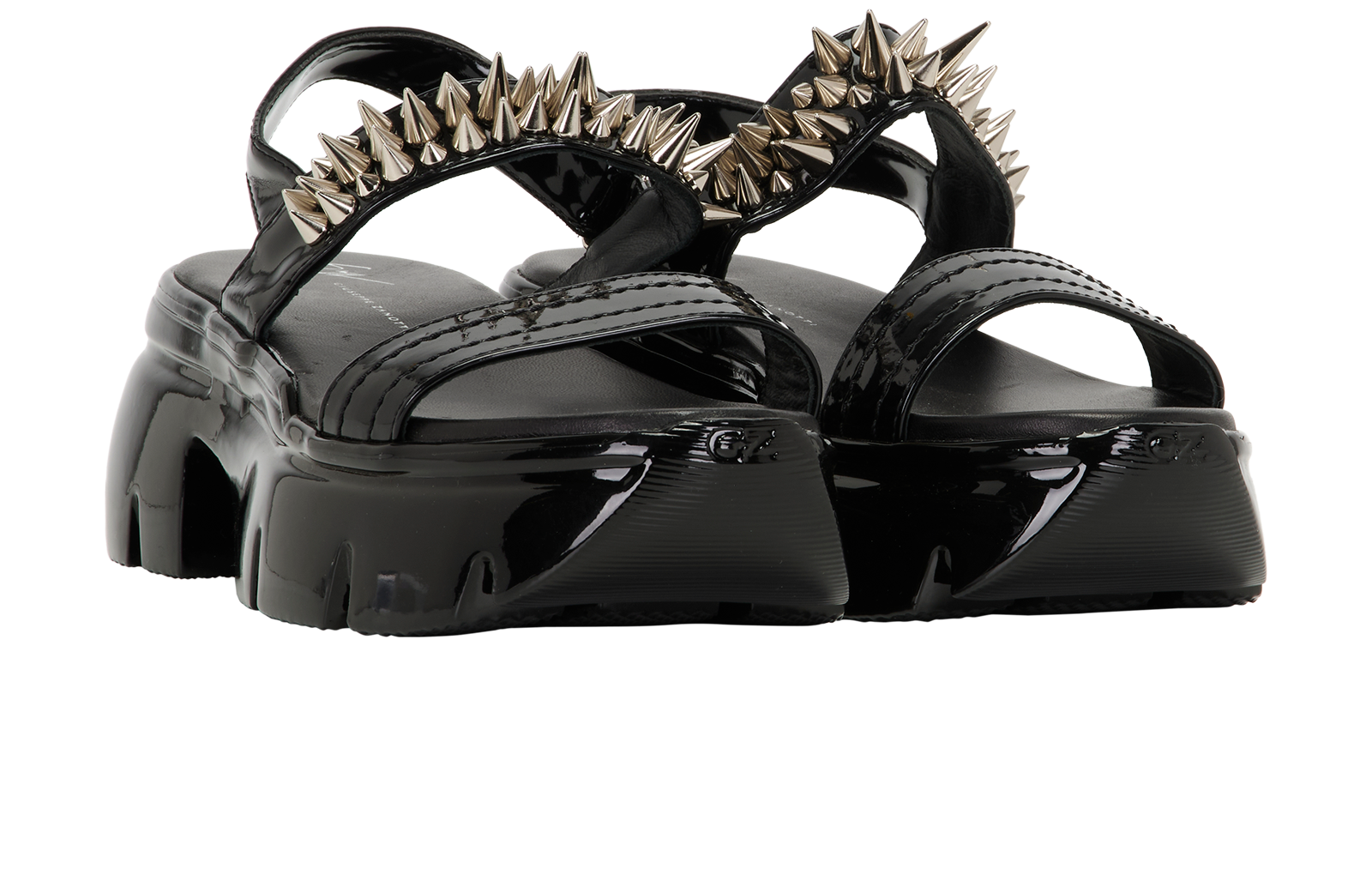 Giuseppe Zanotti Apocalypse Sandals, &pound;150, Shoes, Black, Patent Leather, Side view