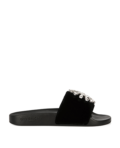 Givenchy Crystal Embellishments Sliders, front view