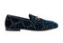 Gucci GG Horsebit Loafers, &pound;320, Shoes, Blue/Gold, Leather/Velvet, Front view
