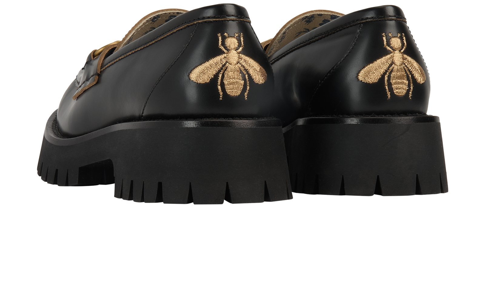 Gucci Dans De Vert Horsebit Loafers, &pound;450, Shoes, Black, Leather, Back view