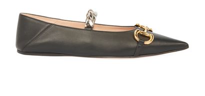 Gucci Horsebit Pointed Flats, front view