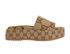 Gucci Macro Supreme Platform Slides, front view