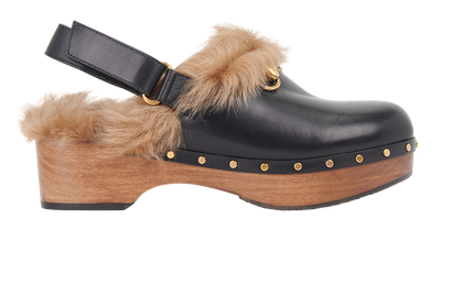 Gucci Amstel Fur Clogs, front view