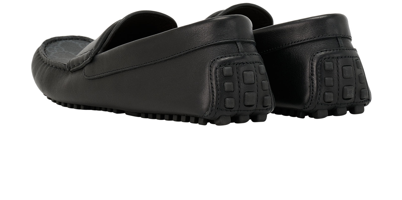 Gucci Interlocking G Driver Loafers, &pound;350, Shoes, Black, Canvas, Back view
