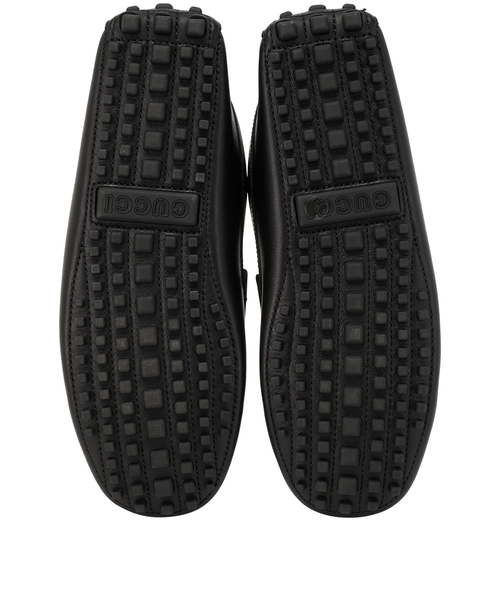 Gucci Interlocking G Driver Loafers, &pound;350, Shoes, Black, Canvas, Top view