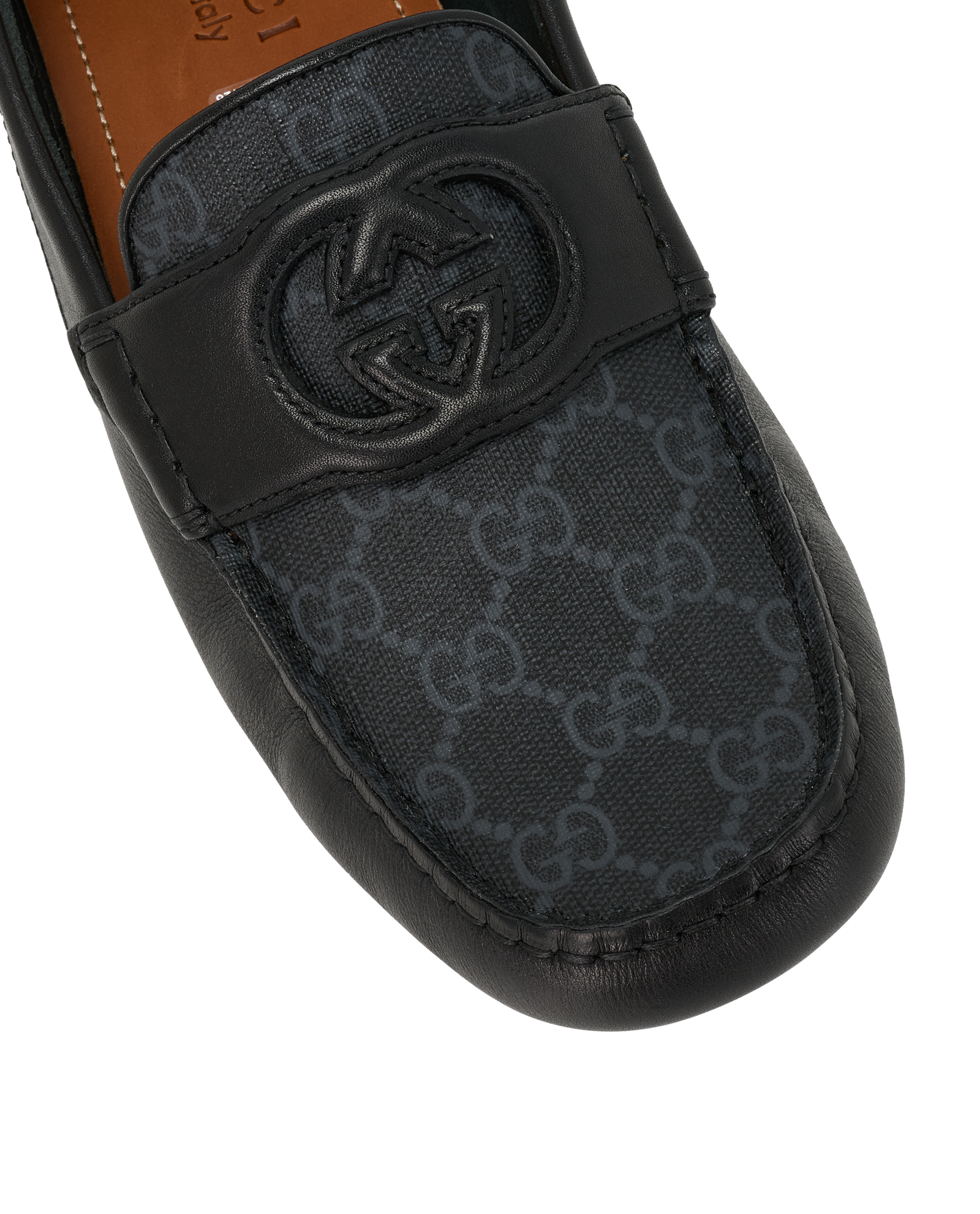 Gucci Interlocking G Driver Loafers, &pound;350, Shoes, Black, Canvas, Other view