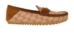 Gucci GG Monogram Loafers, Mens, Canvas/Suede, Beige, UK6, B, 3*