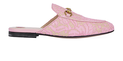Gucci Lace Print Princetown Slippers, front view