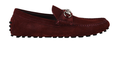Gucci Driver Shoes, &pound;290, Shoes, Burgundy, Suede, Front view