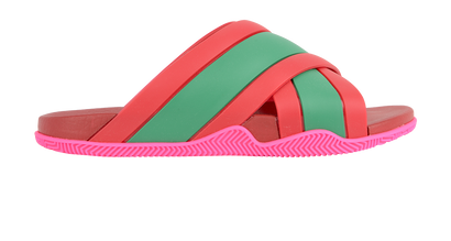 Gucci Web Pool Slides, front view