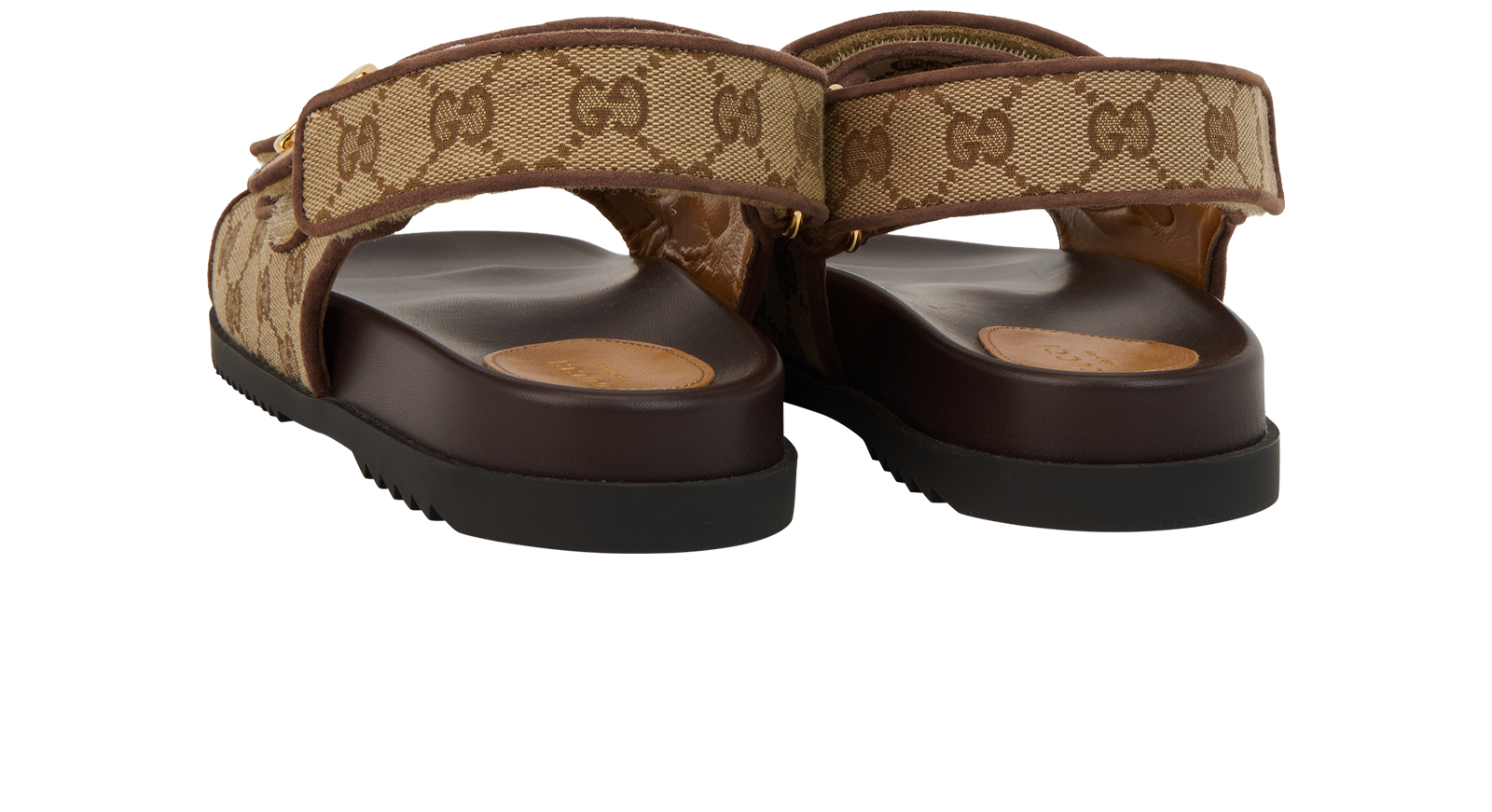 Gucci Double G Sandals, &pound;350, Shoes, Brown, Canvas, Back view