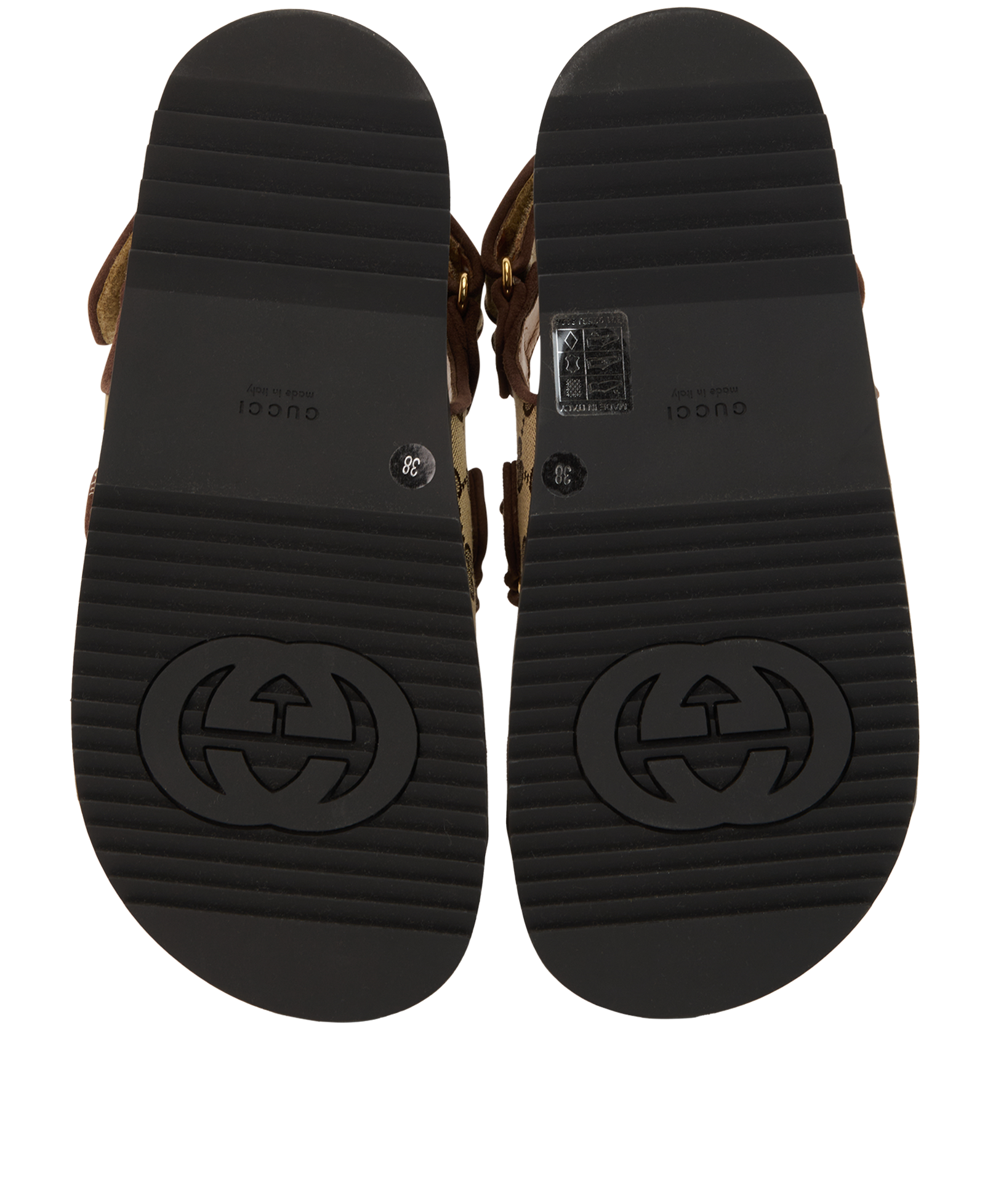 Gucci Double G Sandals, &pound;350, Shoes, Brown, Canvas, Top view
