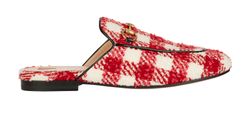 Gucci Woven Princetown Mules, Tweed, Red/White, 3, DB,B,5*
