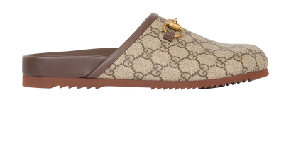 Gucci Horsebit Mules, &pound;350, Shoes, Brown, Canvas/Leather, Front view