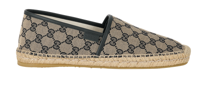 Gucci GG Espadrilles, &pound;180, Shoes, Beige/Navy, Canvas, Front view