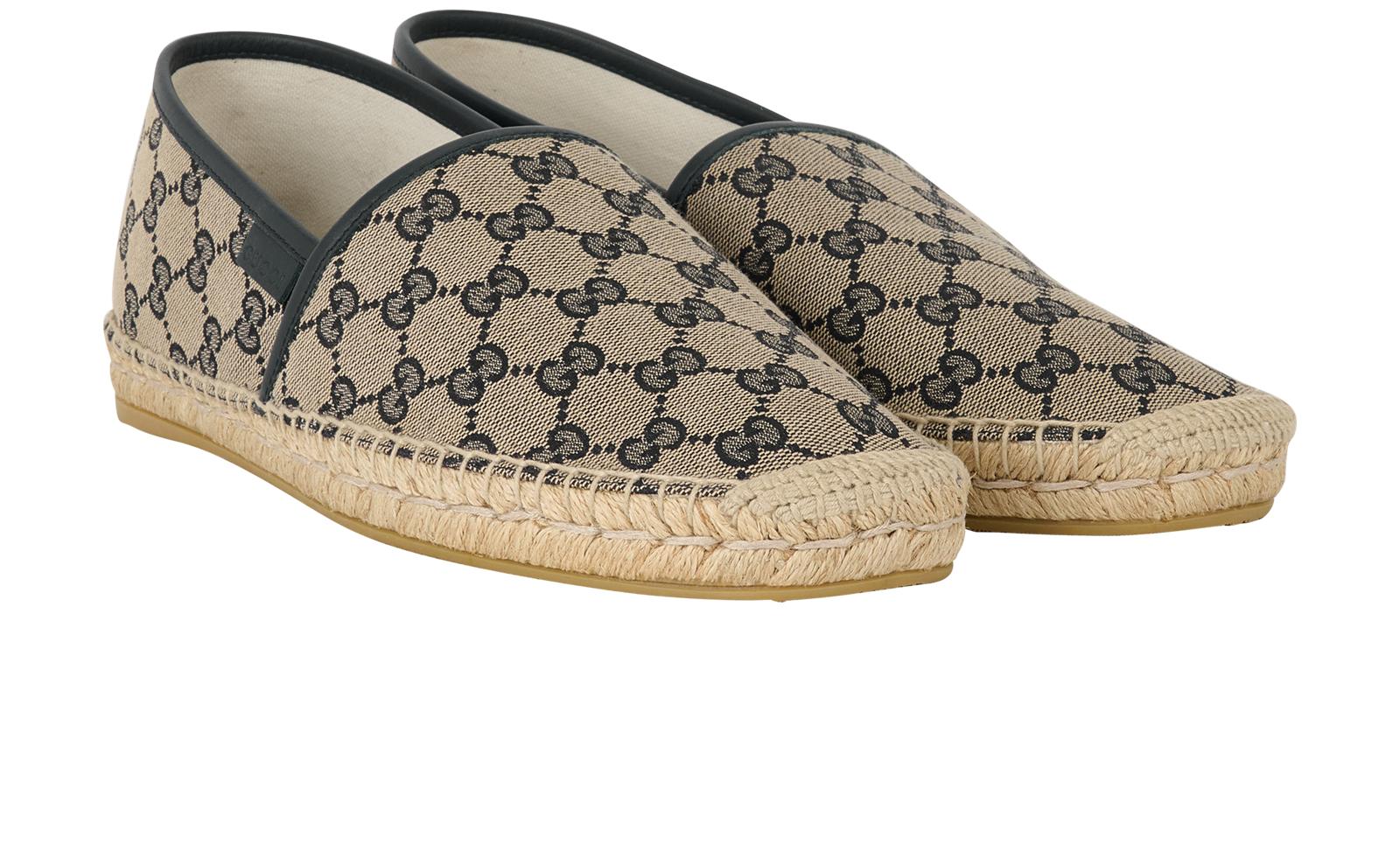 Gucci GG Espadrilles, &pound;180, Shoes, Beige/Navy, Canvas, Side view