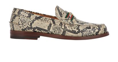 Gucci Paride Python Print Loafers, front view