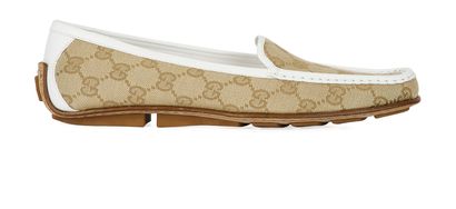 Gucci Monogram Loafers, £110, Shoes, Brown, Canvas, Front view