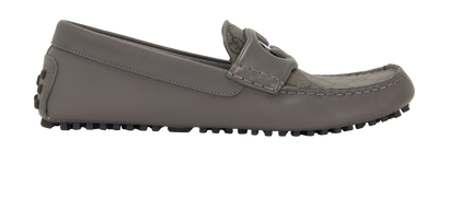 Gucci Driver Loafers, &pound;320, Shoes, Grey, Canvas/Leather, Front view