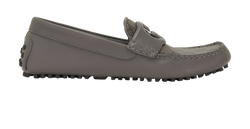 Gucci Driver Loafers, Mens, Canvas/Leather, Grey, UK6, B/DB, 3*